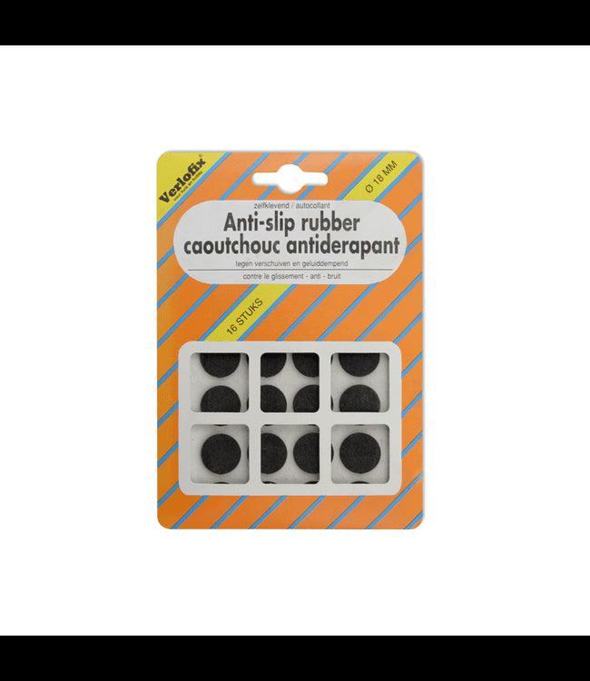 Anti-slip rubber, zelfklevend zwart ø18 mm per 16 stuks - Bladi