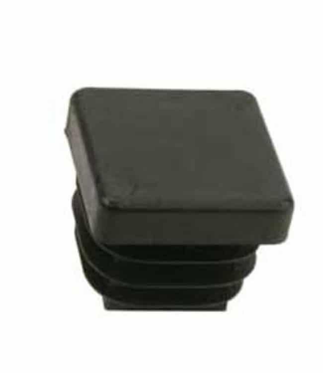 Tube stop square, black plastic 20 x 20 mm lamellar stop per 4 pieces | BLADI.