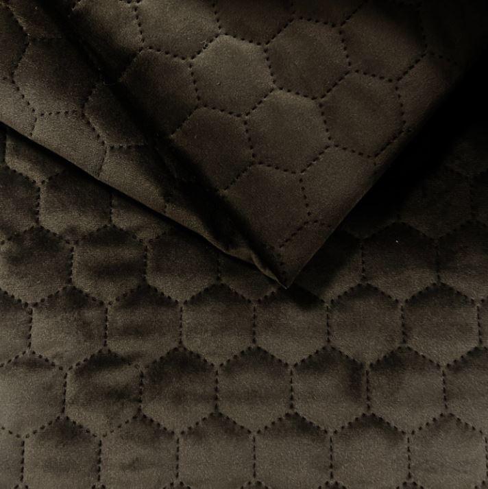 Gewatteerd holland velvet Hexagoon / honinggraat - donker bruin - Bladi