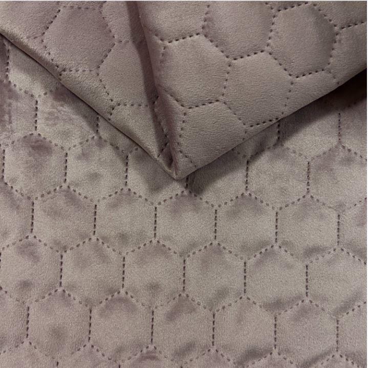 Gewatteerd holland velvet Hexagoon / honinggraat - donker taupe - Bladi