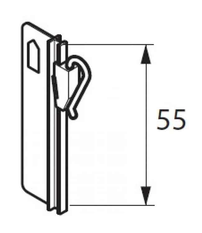 Gordijnhaken verstelbaar 55mm - 10stuks - Bladi
