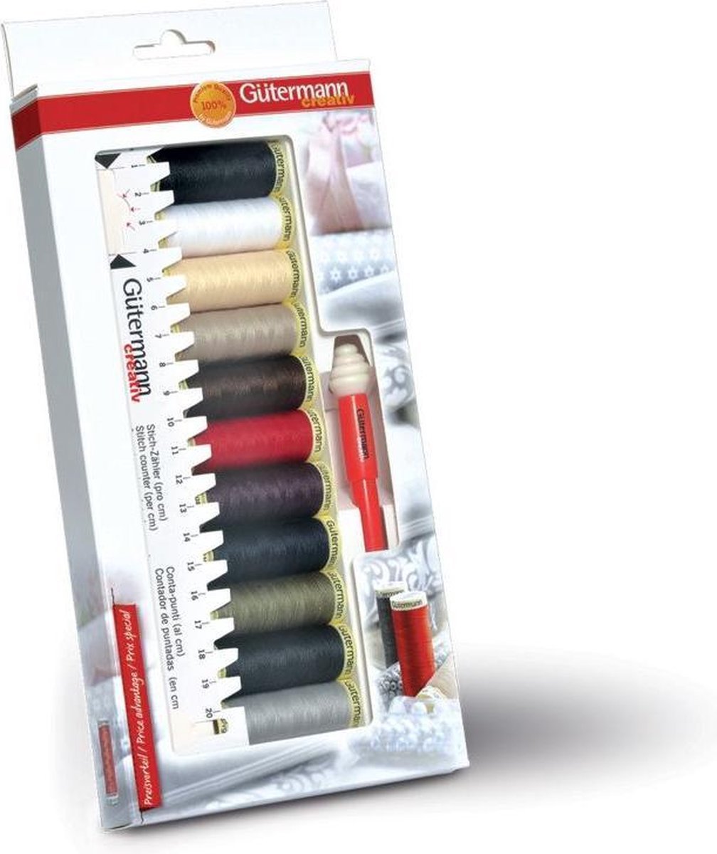 Gutermann naaimachinegaren set met tornmesje en lineaal - BLADI meubelstoffen