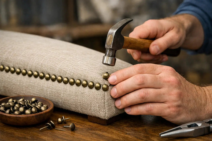 Decoratieve meubelnagels correct plaatsen - BLADI meubelstoffen