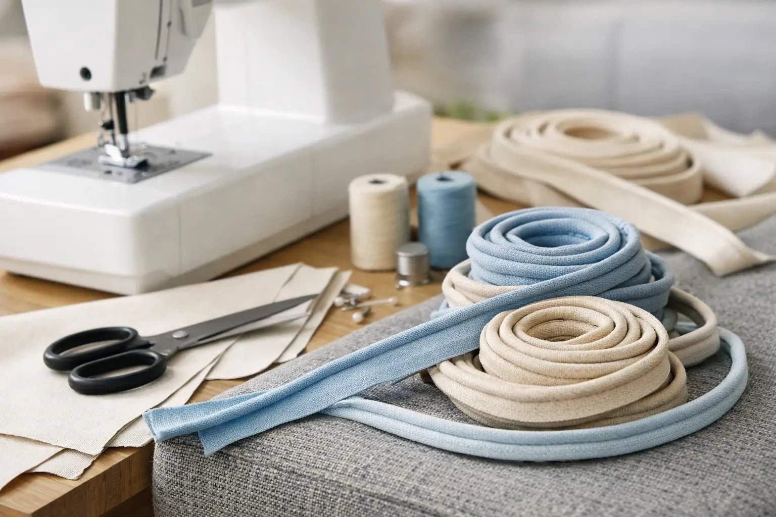 Zelf biesband maken voor meubelstoffering