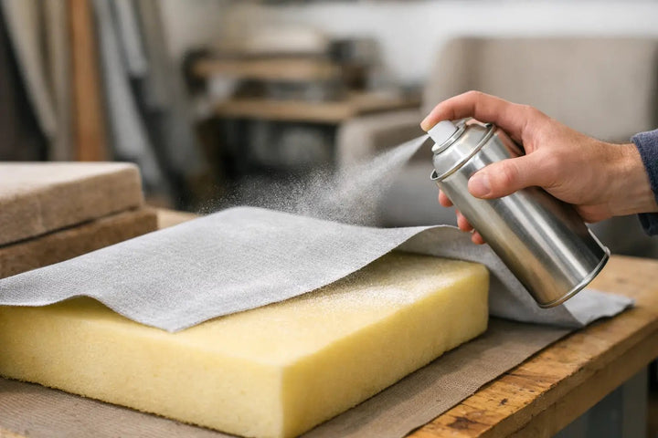 Spuitlijm gebruiken bij stofferen: zo werkt het - BLADI meubelstoffen
