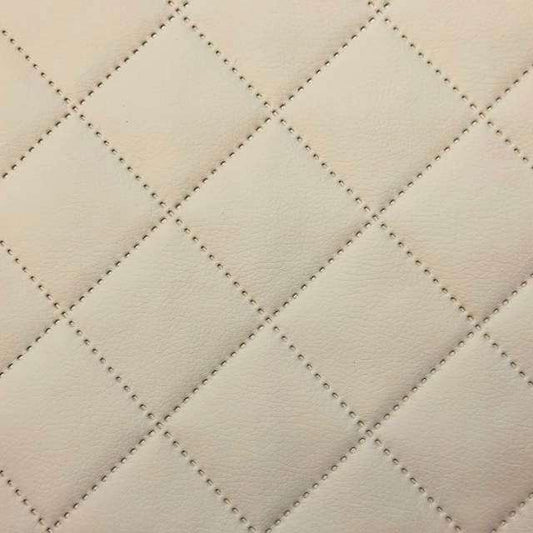 Bronco kunstleer geruit 5 x 5 cm - creme - Bladi