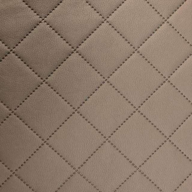 Bronco kunstleer geruit 5 x 5 cm - taupe - Bladi