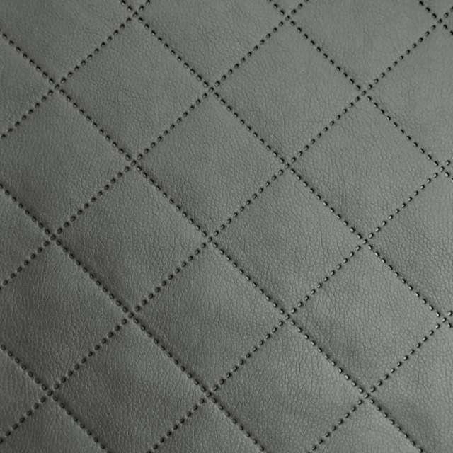 Bronco kunstleer skai ruitjes 5 x 5 cm - grijs - Bladi