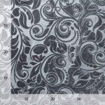 embossed bloemmotief velvet - donker grijs - Bladi