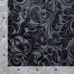embossed bloemmotief velvet - zwart - Bladi