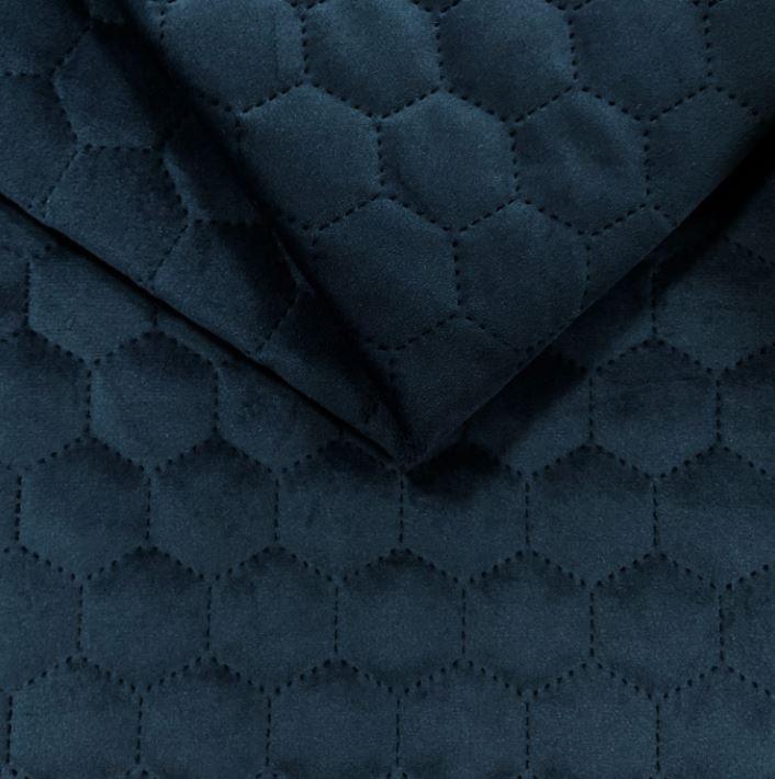 Gewatteerd holland velvet Hexagoon / honinggraat - blauw - BLADI meubelstoffen