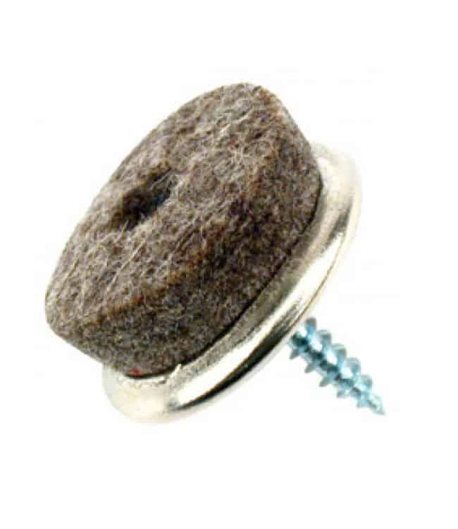 Luxe viltglijder, chroom met schroef ø25 mm per 16 stuks - Bladi