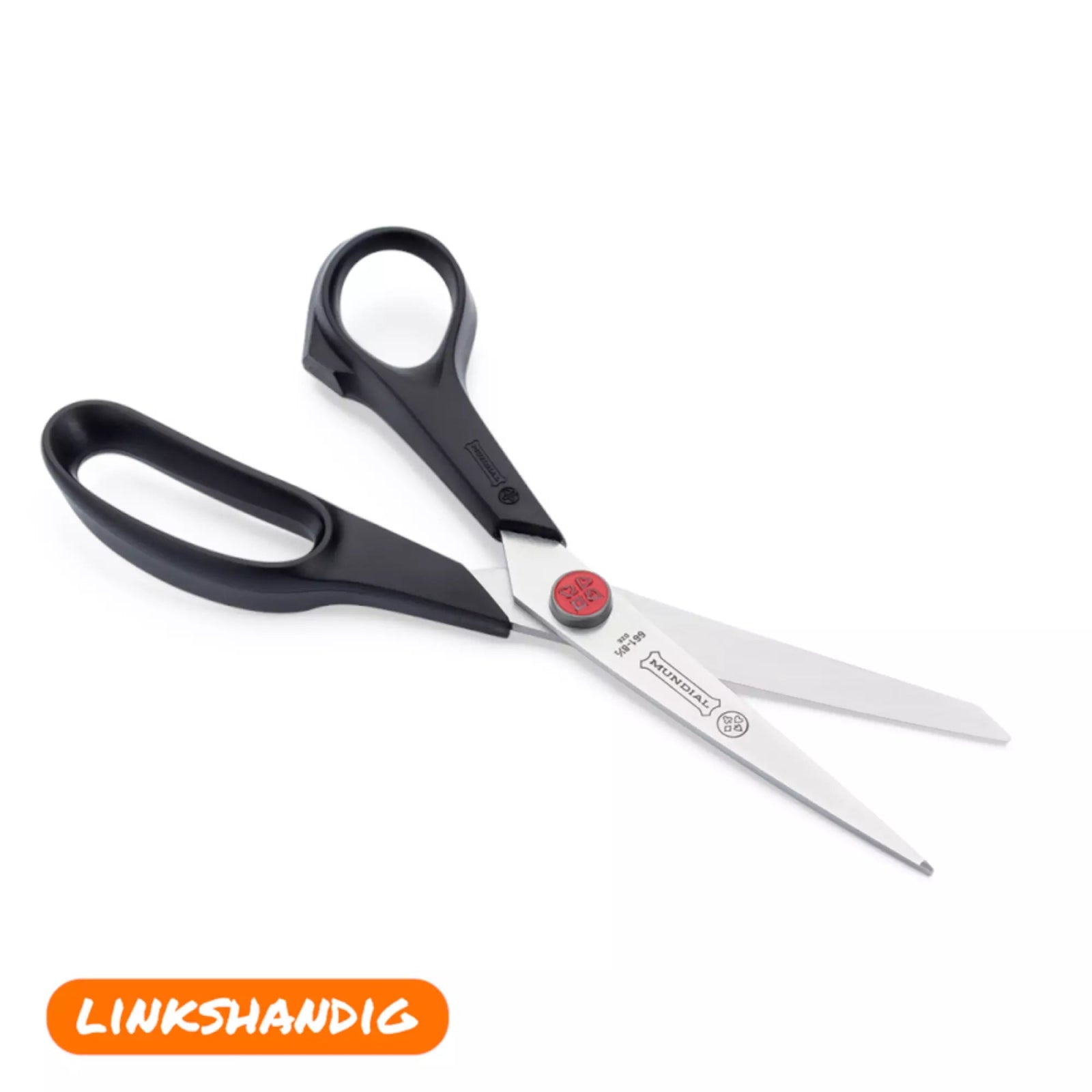 Mundial Schaar - 21,6 cm - Zwart - Ergonomisch Handvat - Linkshandig - Bladi