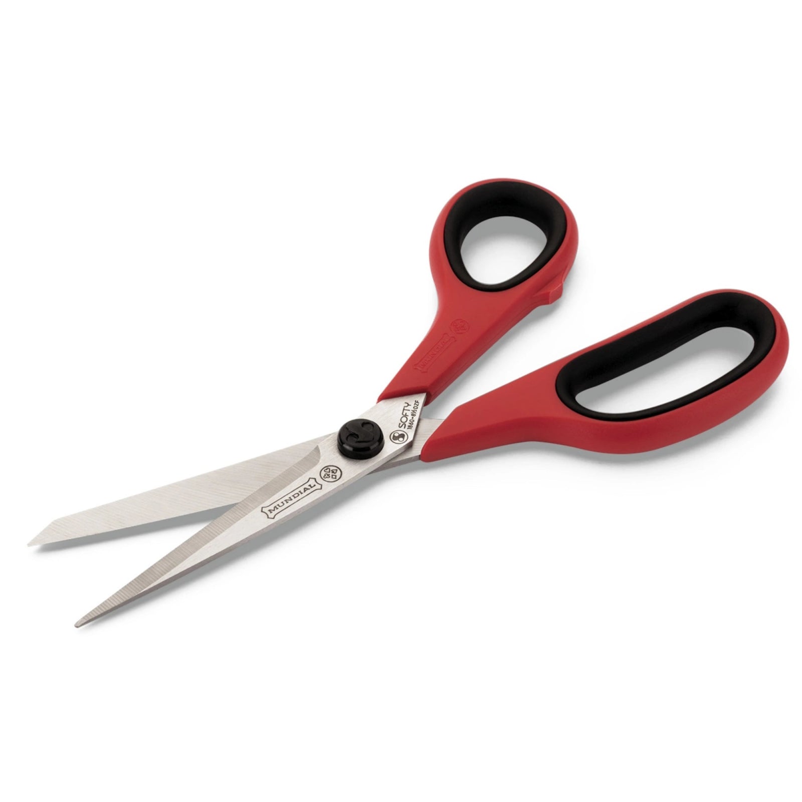 Mundial schaar Cushion Soft - 22 cm - Rood/Zwart - Ergonomisch Handvat - Bladi