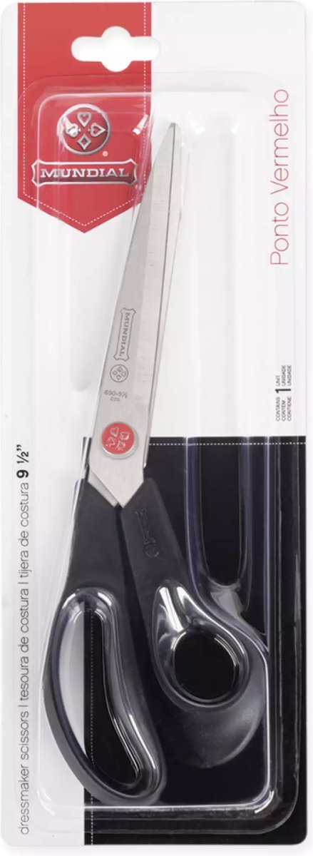 Mundial Versterkte Naaischaar - 24,1 cm - Zwart - Ergonomische Handgreep - Bladi