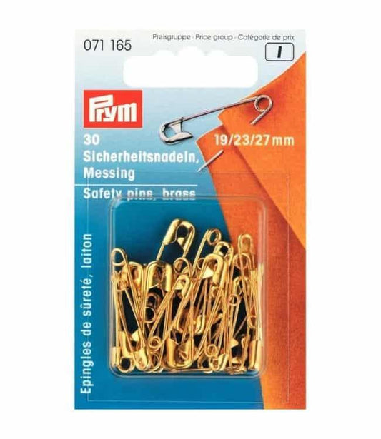 Prym Sicherheitsnadeln MS Nr. 3/0-1 sort. goldfarben 19/23/27 mm | BLADI.