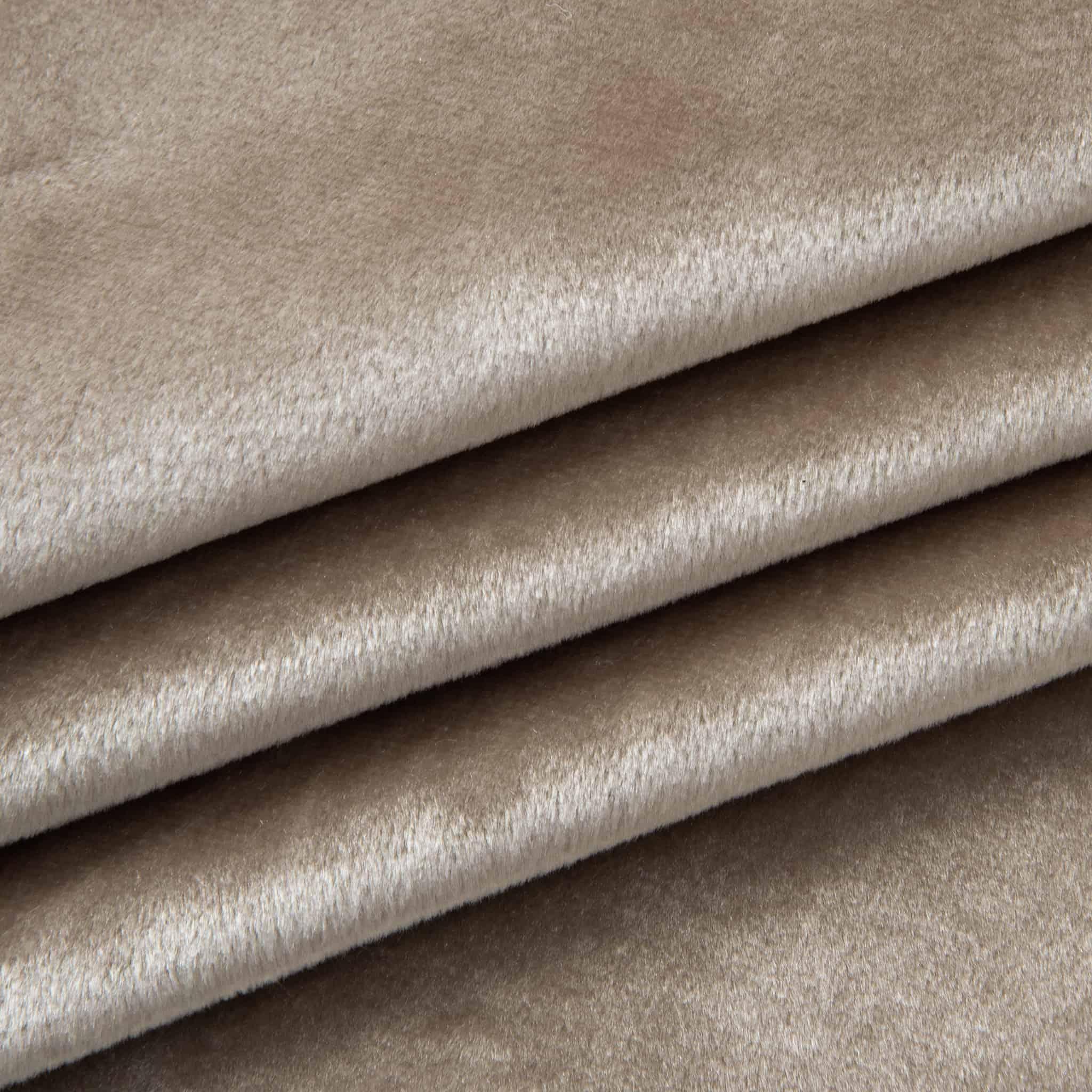 Velours, velvet Tiffany glans - licht taupe - Bladi